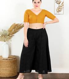 Cotton Blend Padded Front Open Elbow Sleeves Blouse