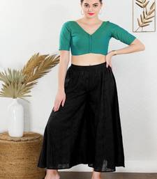 Cotton Blend Padded Front Open Elbow Sleeves Blouse