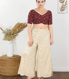 Cotton Blend Padded Front Open Elbow Sleeves Blouse