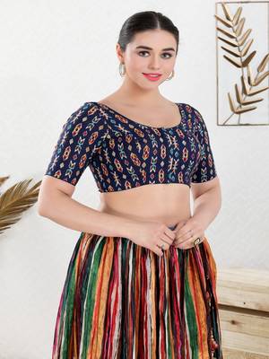 Cotton Blend Padded Front Open Elbow Sleeves Blouse 3