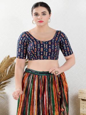 Cotton Blend Padded Front Open Elbow Sleeves Blouse 1