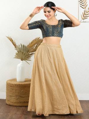 Jacquard Padded Front Open Elbow Sleeves Blouse 2