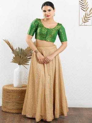 Jacquard Padded Front Open Elbow Sleeves Blouse 2