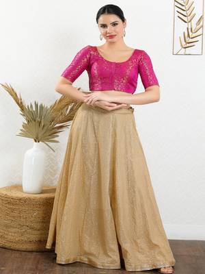 Jacquard Padded Front Open Elbow Sleeves Blouse 2