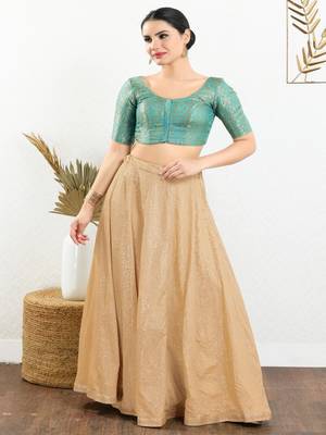 Jacquard Padded Front Open Elbow Sleeves Blouse 2