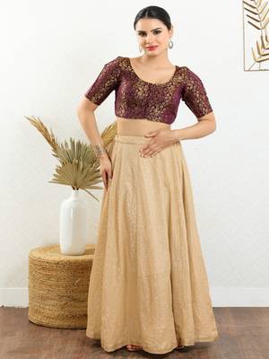 Jacquard Padded Front Open Elbow Sleeves Blouse 2