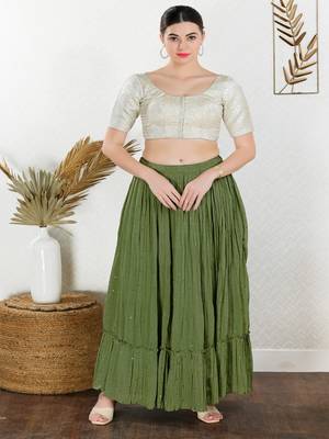 Jacquard Padded Front Open Elbow Sleeves Blouse 2