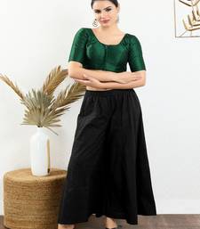 Art Silk Padded Front Open Elbow Sleeves Blouse