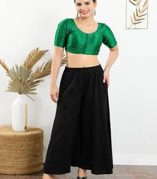 Art Silk Padded Front Open Elbow Sleeves Blouse