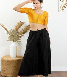 Art Silk Padded Front Open Elbow Sleeves Blouse