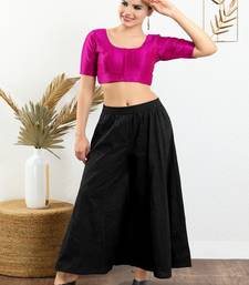 Art Silk Padded Front Open Elbow Sleeves Blouse