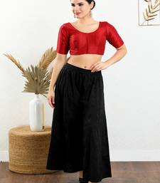 Art Silk Padded Front Open Elbow Sleeves Blouse