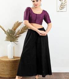 Art Silk Padded Front Open Elbow Sleeves Blouse