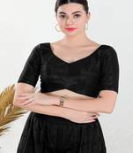 Polyester Padded Back Open Elbow Sleeves Blouse