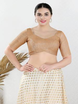Polyester Padded Back Open Elbow Sleeves Blouse 1