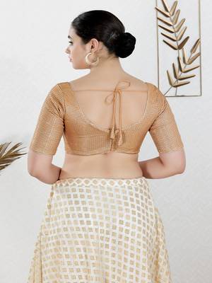 Polyester Padded Back Open Elbow Sleeves Blouse 5