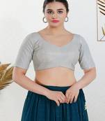 Polyester Padded Back Open Elbow Sleeves Blouse