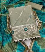 Mehendi embroidered chanderi salwar