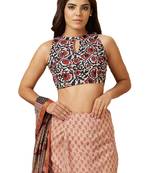 Salwar Studio Women's Black Cotton Readymade Saree Blouse