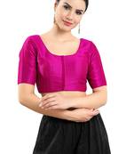 Salwar Studio Women's Purple Art Silk Readymade Saree Blouse