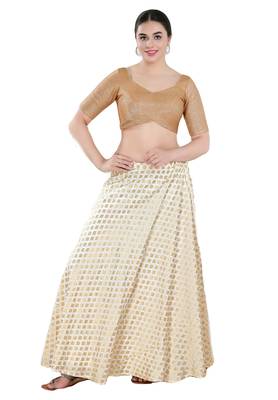 Salwar Studio Women's Copper Polyester Readymade Saree Blouse 5