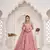 Light-pink embroidered net semi stitched lehenga