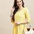 Yellow Rayon Sequence Embroidered Nayra Cut Kurta