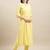 Yellow Rayon Sequence Embroidered Nayra Cut Kurta