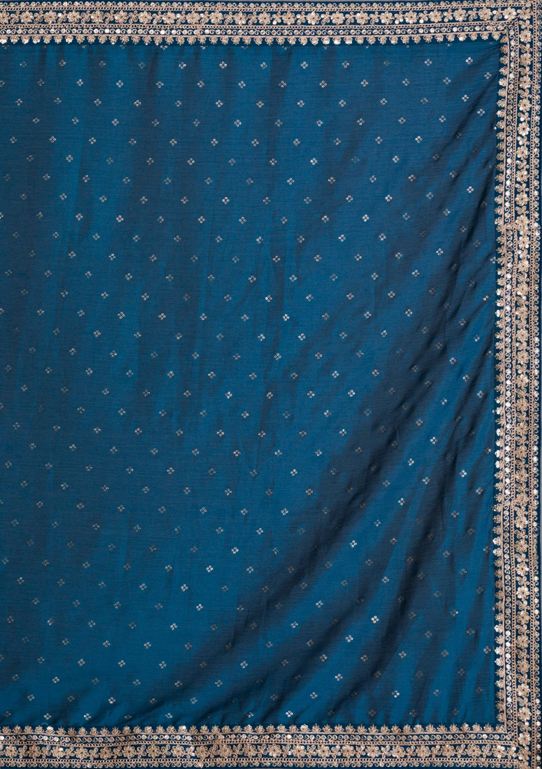 Bandhani Print Chinon Saree with Heavy Zari Embroidery Sequins Work Lace and Blouse With Waist Belt