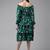 Green printed georgette short-dresses