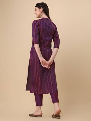 Magenta woven art silk ethnic-kurtis 2