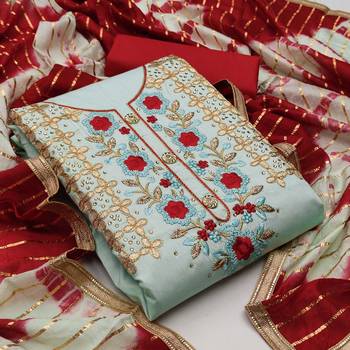 Blue embroidered cotton salwar 1
