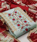 Blue embroidered cotton salwar