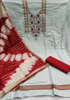 Blue embroidered cotton salwar 2