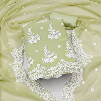 Mehendi Embroidered Georgette Salwar 1