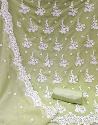 Mehendi Embroidered Georgette Salwar 2