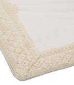 Women's Off White Embroidery Net Mirror & Thread & Sequins Work Trendy Dupatta