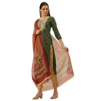 Women's Maroon Printed Chanderi Print & Zari Work Trendy Dupatta 1