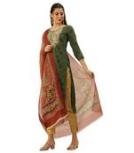 Women's Maroon Printed Chanderi Print & Zari Work Trendy Dupatta