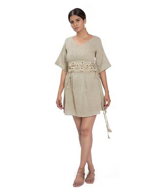 Olive Green Cotton Dress 1