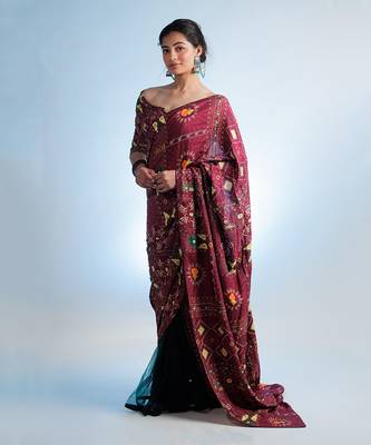 Red Raas Mandal Saree 1