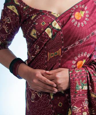 Red Raas Mandal Saree 2