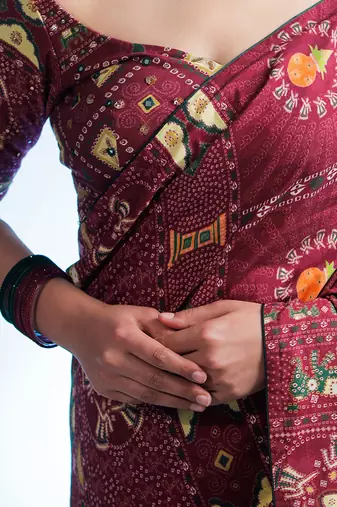 Red Raas Mandal Saree