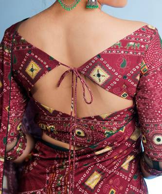 Red Raas Mandal Saree 3