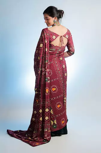 Red Raas Mandal Saree