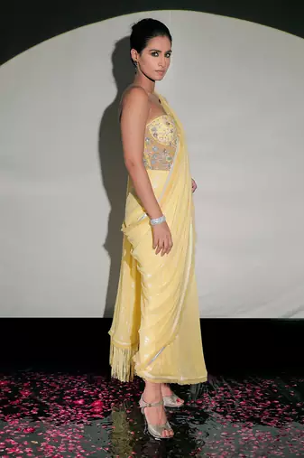 Yellow Saree Gown