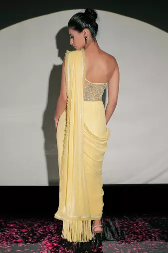 Yellow Saree Gown