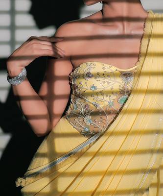 Yellow Saree Gown 6