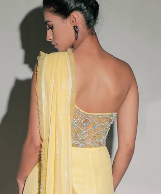 Yellow Saree Gown 7