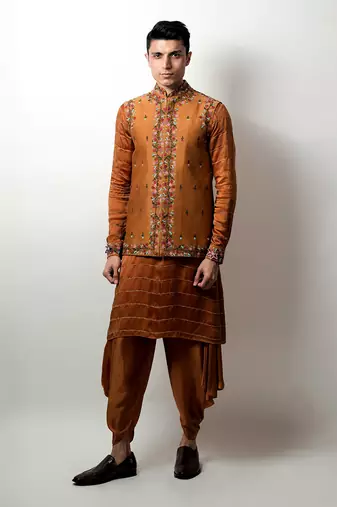 Yellow Phalgun Nehru Jacket